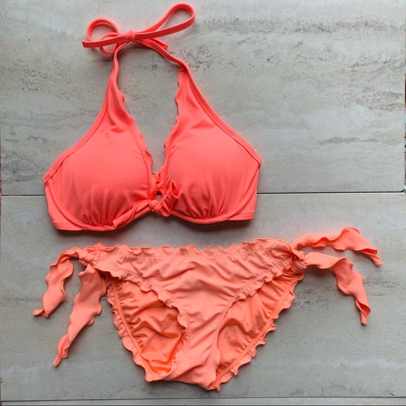 Victoria's Secret Other - 🌿Victoria Secret Pink Ruffle Bikini Top & Bottom